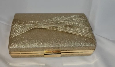 Bolso de mano David's nupcial dorado súper lindo usado una vez para una boda vacaciones navidad Foto 1 de 4