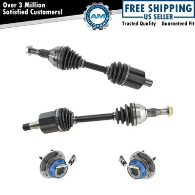 4 Piece Steering Kit CV Axle Assemblies w/ Wheel Hub & Bearings for Chevy Buick - Image 1 of 4