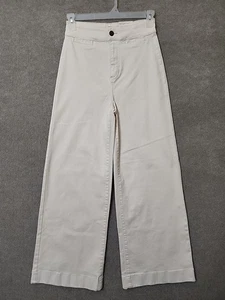LC Lauren Conrad Super High Rise Wide Leg Jeans Womens 6 Cream Soft Stretch NEW - Picture 1 of 9
