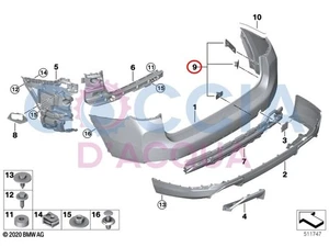 Original BMW iX3 G08 BEV Stoßstange vorne Satz Halterungen PDC/PMA 51125A32127 - Bild 1 von 1