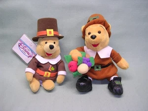 2 verschiedene Pooh as Pilgrim Beanies, ideal für Erntedankdeko! Mit Etikett. - Bild 1 von 2