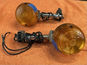Original PAIR Vintage STANLEY Motorcycle Turn Signal Lights Blinkers Indicator - Picture 1 of 13