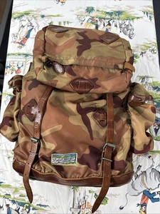 Polo by Ralph Lauren Camouflage Backpack Yosemite Leather & Nylon Rare RRL - Picture 1 of 12