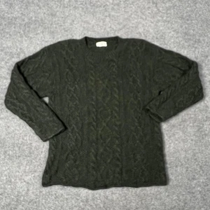 Maglione J Crew Uomo Piccolo Verde Lana Maglia Cavo Pullover Girocollo Pescatore - Foto 1 di 10
