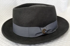 Goorin Bros anthrazitgrau Wolle Fedora Hut mit grauem Band X-Large 2,25" steife Krempe - Bild 1 von 12