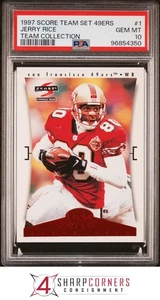 1997 SCORE TEAM SET 49ERS COLLECTION #1 JERRY RICE HOF POP 3 PSA 10 - Picture 1 of 3