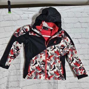 Spyder Kids M 10-12 Ski Snowboard Jacket Coat 3-in-1 Winter Warm Red Black - Picture 1 of 13