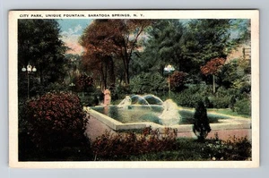 Saratoga Springs NY-New York, City Park, Unique Fountain, Vintage Postcard - Picture 1 of 2