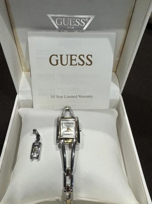 GUESS Women’s Watch G76046L Silver Gold Bangle Bracelet w Box WORKS Great! - Image 1 of 4