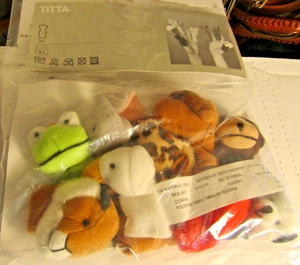 Lot 10 IKEA Sealed in Bag ANIMAL FINGER PUPPETSLion Dog Frog Monkey+++ - Picture 1 of 3