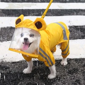 Medium Dog Raincoat Waterproof Dog Rain Jacket with Safety Reflective Stripe X3 - Picture 1 of 6