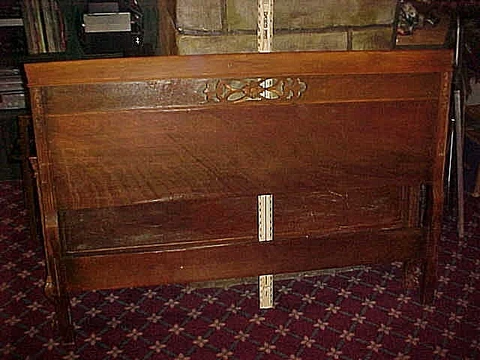 ANTIQUE FULL SIZE SLEIGH BED HEAD BOARD & FOOT BOARD NO SIDE RAILS NEEDS WORK Cover
