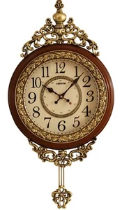 Elegant, Traditional, Decorative, Hand Painted Modern Grandfather Wall Clock - Picture 1 of 10