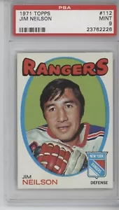 1971 Topps Hockey #112 Jim Neilson - Psa 9 - Picture 1 of 2