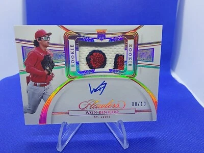 2023 Flawless Won-Bin Cho 3 color Patch auto RC # 8/10 card #PPAH-WC - Image 1 of 4