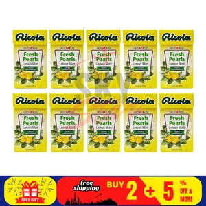 10 Stück Ricola Kräuter Zuckerfrei Frische Perlen Zitrone Minze Kau Erfrischung (25g) - Bild 1 von 12