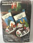 1979 Lee Wards Santa & Reindeer Felt 2 Pc Stocking Kit #00-31540