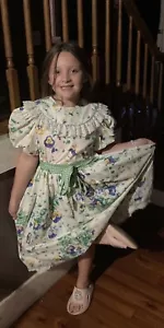 Vestido Mini World Provo Utah EE. UU. Talla 10 12 Niñas Floral Modesto Cuadrado Baile j149 - Imagen 1 de 6