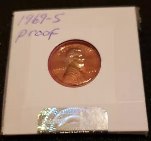 1969-S 1C RD Lincoln Cent PROOF ROHMÜNZE - Bild 1 von 4