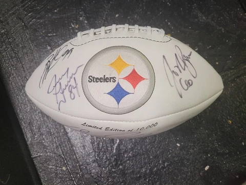 Pittsburgh Steelers multi signed autographed F/S logo fooball Ike,Hoke,Keisel Cover