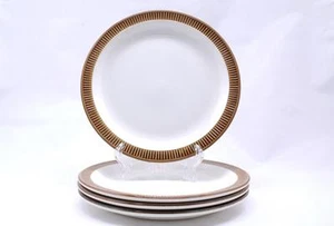 England Poole Plate Dish Dessert Salad Vintage Collector Ribbed Design 4 Plates - Picture 1 of 4