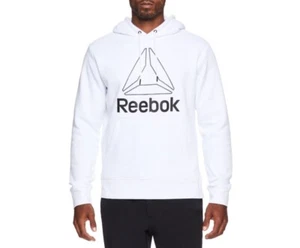 Reebok Mens Active Pullover Hoodie Fleece White New w/Tags Small COMFY‼ - Picture 1 of 5