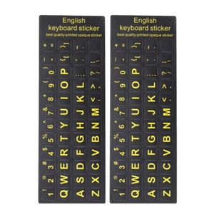  2 Pcs Keyboard Stickers English Alphabet Number Covers for Desktop - Afbeelding 1 van 12