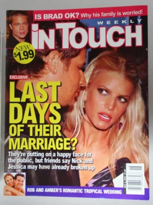 Jessica Simpson Nick Cover Brad Pitt Rob & Amber In Touch Weekly Cover May 2005 - Image 1 of 4