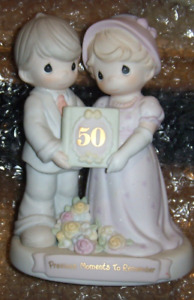 1995 Precious Moments To Remember 50th Anniversary Figurine, Man + Woman, 163848