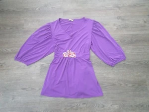**SIZE 22 STUNNING TUNIC TOP FROM AGENDA, PURPLE WITH FLOWER CENTRAL (7)** - Picture 1 of 4