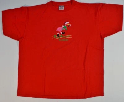 Camisa De Colección Años 90 Felices Fiestas Florida Miami Orlando Tampa Flamenco Navidad XL Foto 1 de 4