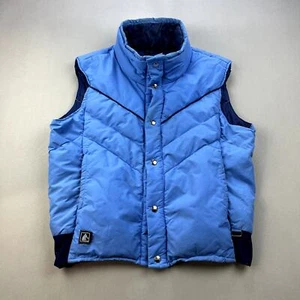 Vintage Altra Ski Vest Jacket Puffer Adult Medium Blue Quilted Outdoors USA 80s - Picture 1 of 12