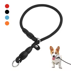 Nylon Slip On Dog Lead Adjustable Puppy Pet Rope Leash Choker Training Collar - Bild 1 von 16