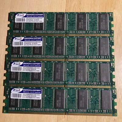 4X ADATA 512MB 512MX9 MDOSS6G3HA330B1E5Z PC-3200 DDR 400 ECC Server RAM DDR1 2GB - Image 1 of 4