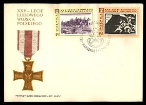 MayfairStamps Poland FDC 1968 XXV Anniversary of the People's Polish Army on the - Picture 1 of 2