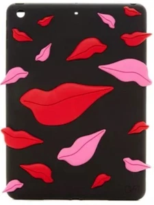 98 $ DIANE von FURSTENBERG iPad Air Etui 3D Lippen schwarz pink rot Saks neu im Karton - Bild 1 von 4