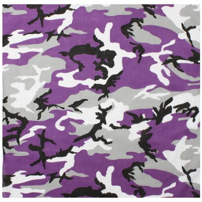 Nuevo Bandana Camuflada Clásica - Ultra Violeta 22" X 22" Diseño Versátil 100% Algodón Foto 1 de 1