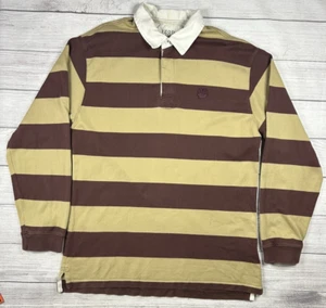 Vintage IZOD Jeans Rugby Polo Shirt Men’s Size Large Striped Long Sleeve - Picture 1 of 17