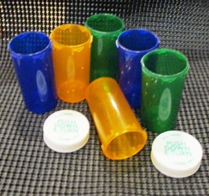 Prescription Medicine Vials 13 Dram Rainbow-6 Pack-$3.99 Shipping-Pharmacy Grade - Picture 1 of 1