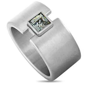 Swatch Topic Path Stainless Steel and Smoky Crystal Ring JRM052 - Picture 1 of 11