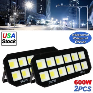 2Pack High Quality Bright 600W Watt LED FloodLights Yard Garden Outdoor Lighting - Picture 1 of 9