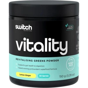 New Switch Nutrition Vitality Revitalising Greens Powder 150g Lemon Ginger - Picture 1 of 2