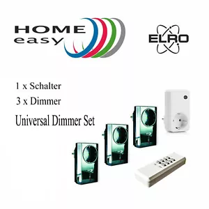 5 tlg. Funksteckdosen mit Fernbedienung Set Funk Dimmer Kit Innen bis 1000W 30m - Bild 1 von 1
