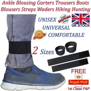 2x Ankle Blousing Garters Trouser Straps Hiking Cycling Gardening Fishing Sport - Picture 1 of 8