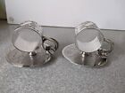 PAIR ANTIQUE / VINTAGE SILVER PLATE NAPKIN RINGS - TULIPS - SIMPSON HALL MILLER