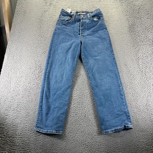 Levi's Ribcage Jeans Damen 27x27 Blau Denim Straight Ankle Button-Fly Stretch - Bild 1 von 13