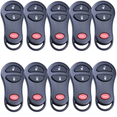 10 piezas 3 botones remoto llave carcasa llavero para Dodge Jeep Chrysler Ram PT Cruiser Foto 1 de 4