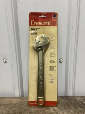 НОВЫЙ винтажный регулируемый хромированный гаечный ключ Crescent 10 дюймов AC-110V США 1 1/8 дюйма No2 - Изображение 1 из 4