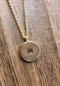 Bryan Anthony's vergoldete Pause Scheibenform Anhänger Halskette - Bild 1 von 9