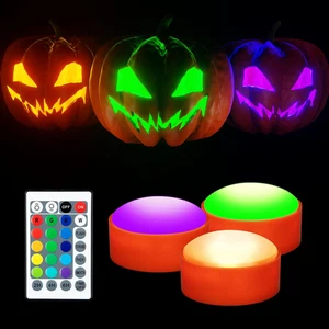 3PCS Pumpkin Lights with Remote Control Timers RGBW Color Changing Jack-O-Lanter - Picture 1 of 12